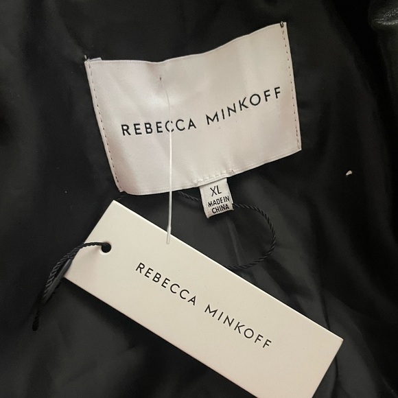 Rebecca Minkoff Black Vegan Leather Oversized Blazer Jacket XL NWT - Picture 12 of 12